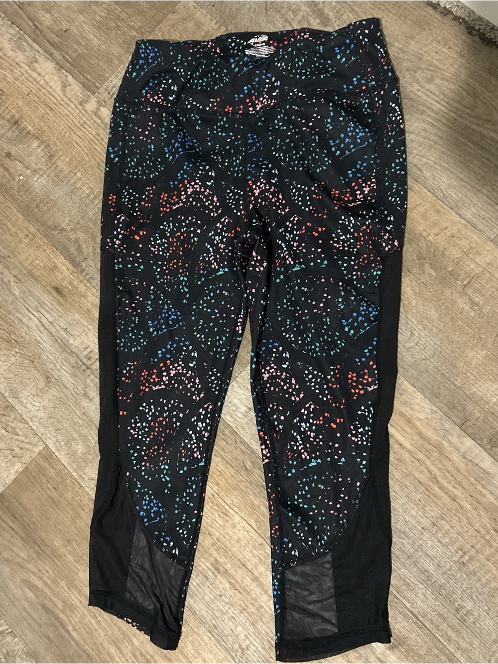 Girls' Black Multi-Color Printed Athletic Leggings